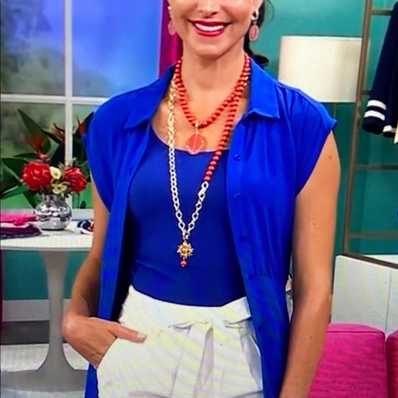 Heidi Daus Loop Back Around Transformable Charms Long Necklace Coral 52”L - Picture 11 of 13